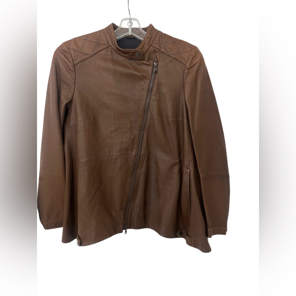 Brunolli Cucielli semi fitted leather jacket
